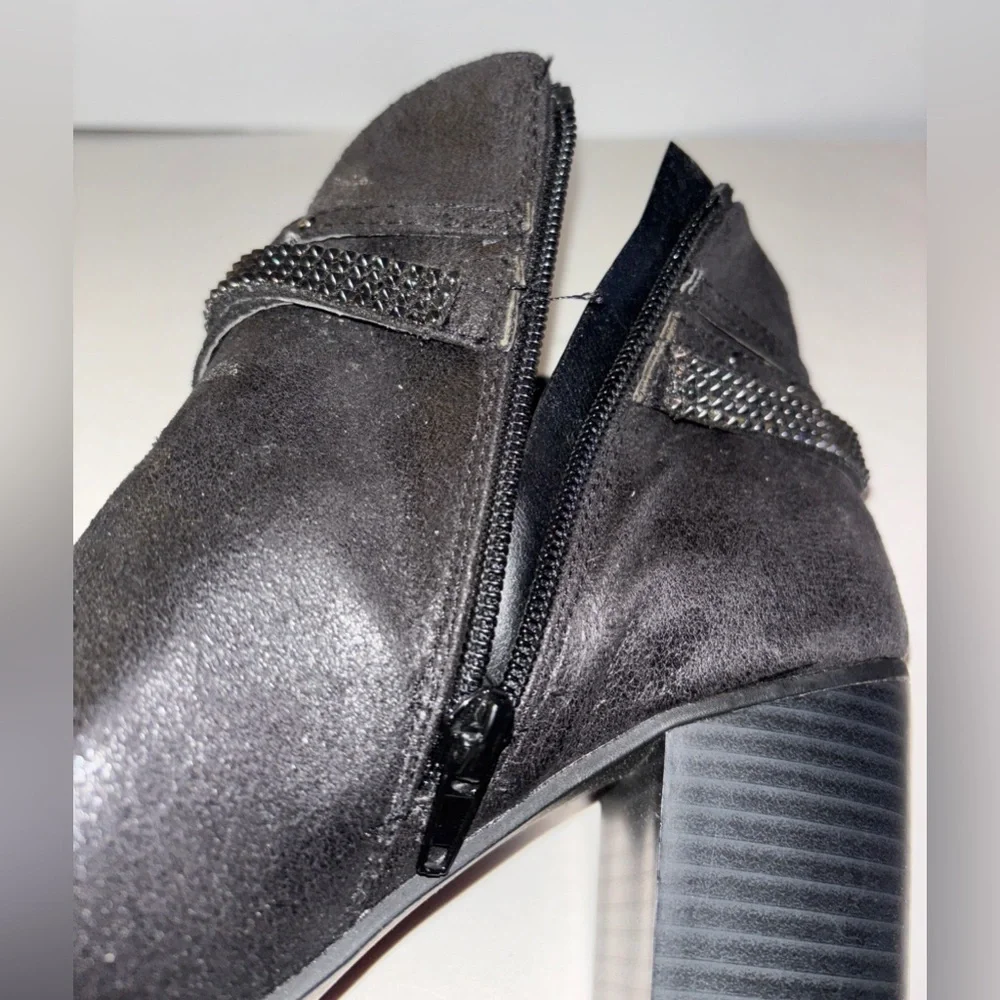 Rampage Women's Meera Peep Toe Rhinestone Glitz Buckle Strap Ankle Bootie 7 1/2M